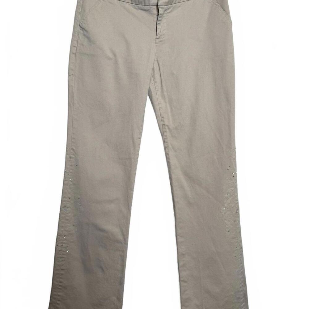 Y2K Rhinestone Gem Khaki Pants